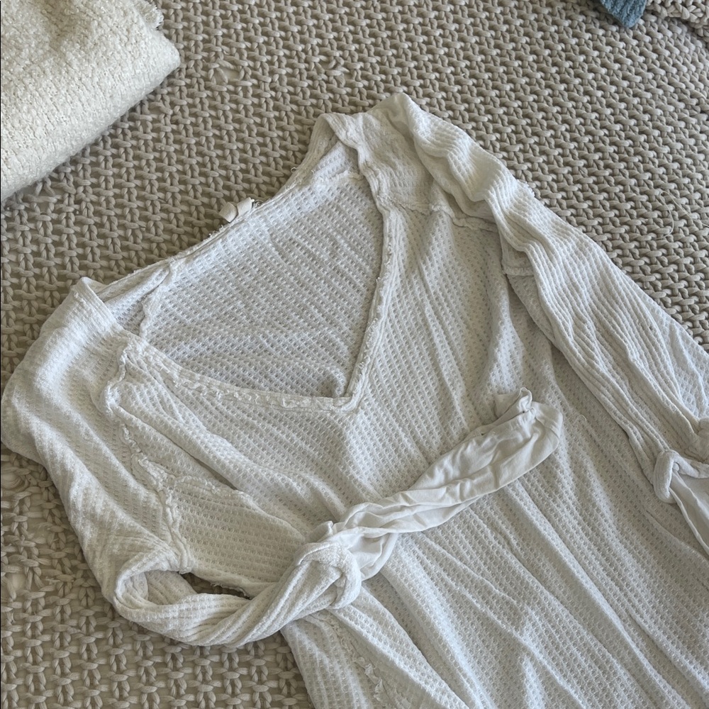 We The Free Cream Textured Top